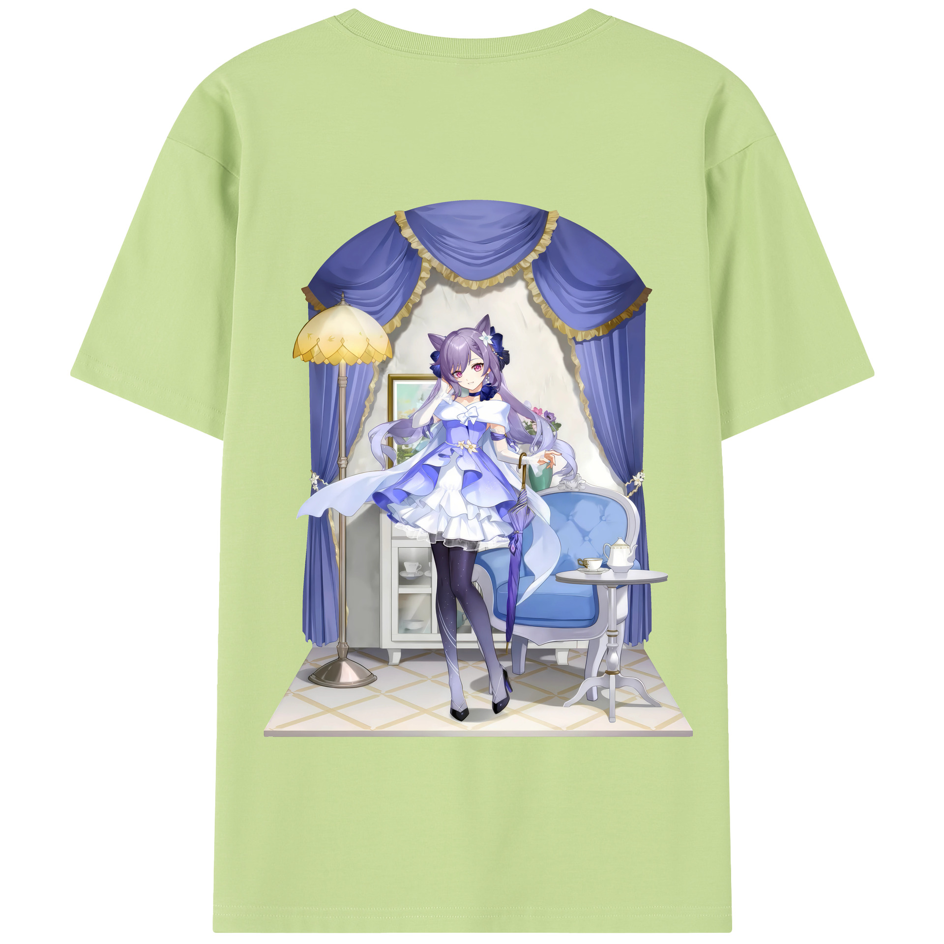 げんし神 刻晴 こくせい genshin Kokusei 綿100％半袖Tシャツ（背面プリント）